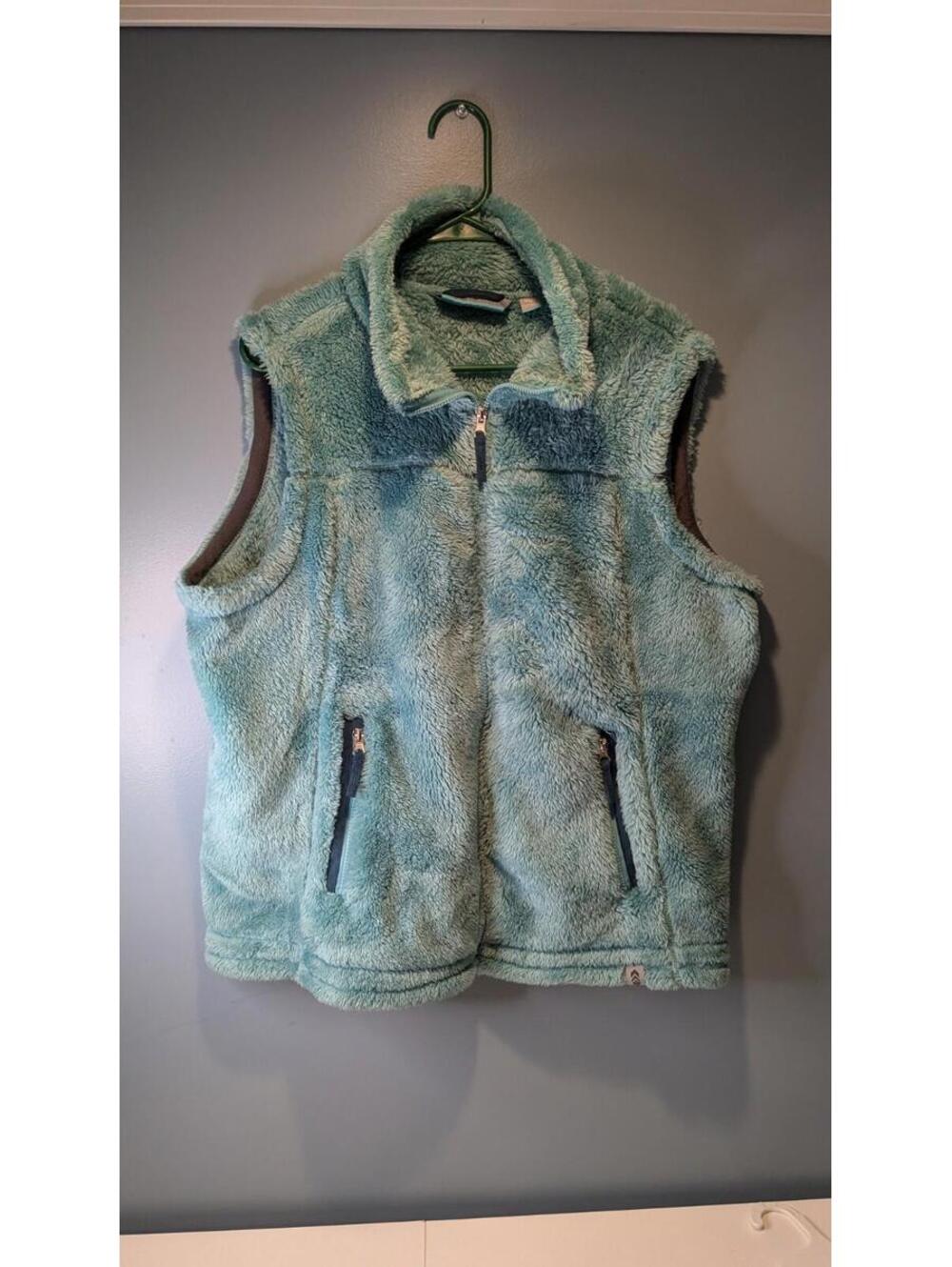 Free Country Jade Mist Alpine Butter Pile Zip-Up Vest Size XL